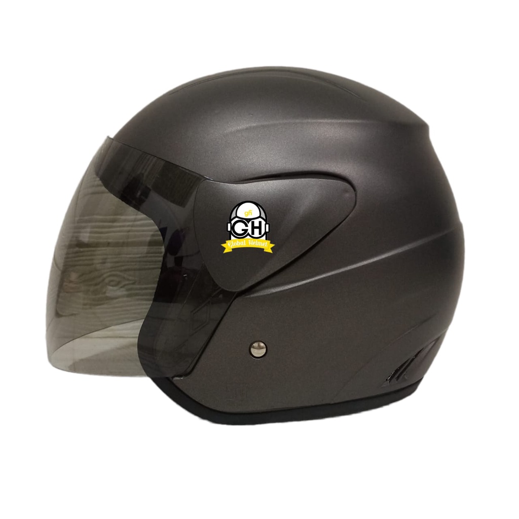 HELM EVOLUTION POLOS GREY DOFF HALF FACE MODEL GM EVO