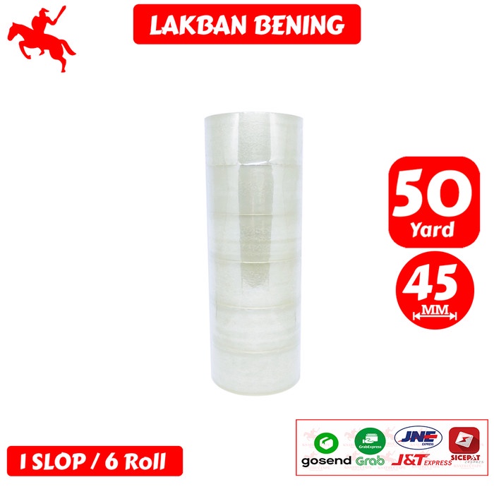 

Lakban Bening KSATRIA Tape 50 Yard (1 Slop)