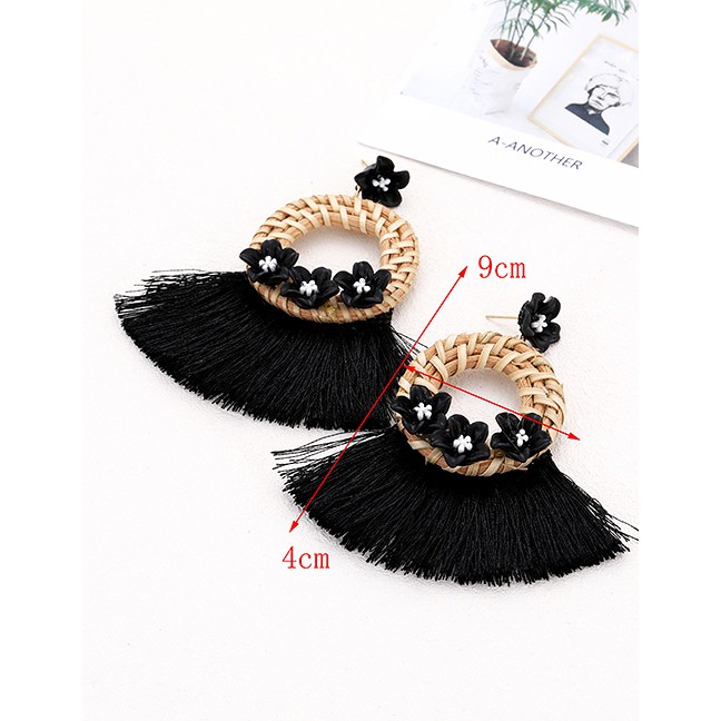 LRC Anting Tusuk Fashion Flower Shape Decorated Tassel E7122X