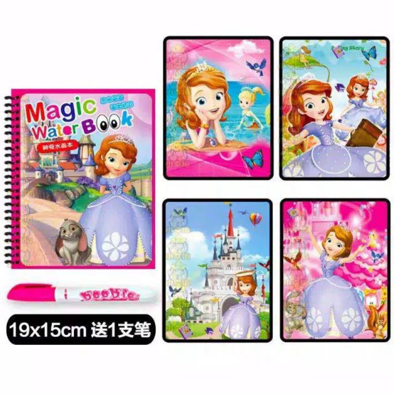 Alat Tulis Magic Water Book Buku Mewarnai Ajaib Magic Pena Water Drawing Colour Book-S0ph14