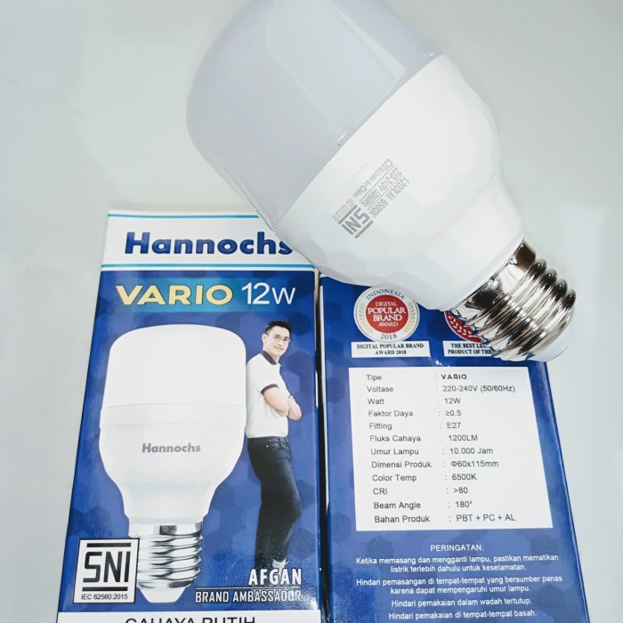 Lampu LED / Bohlam LED Hannochs VARIO 12 Watt -SNI MURAH BERGARANSI RESMI 1 TAHUN MANTAP