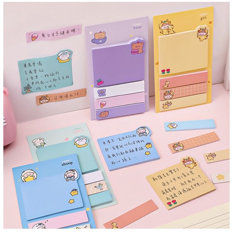 

pembatas buku index label motif hewan lucu isi 80lembar