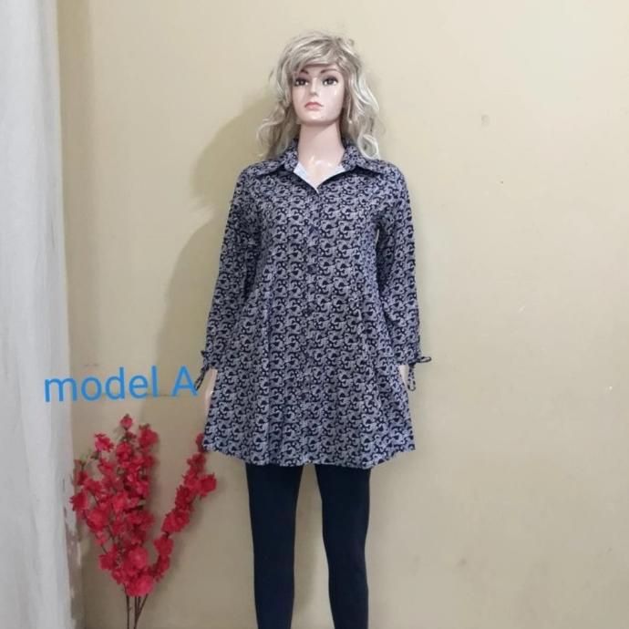 Baju Atasan Blus Tunik Wanita Stretch Import