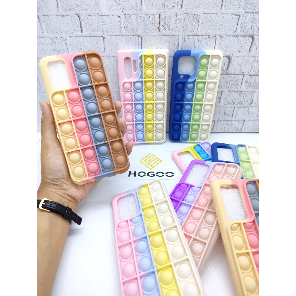 SILICONE CASE POP IT SAMSUNG A52 - CASE PENGHILANG STRESS PUSH IT BUBBLE CASE RAINBOW