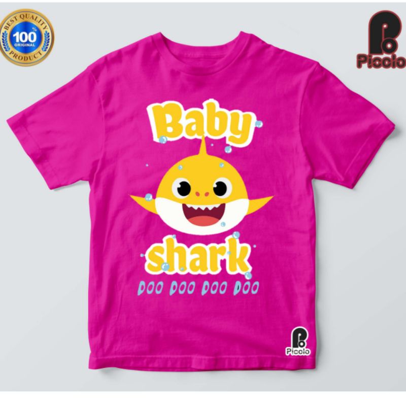 kaos anak motif anime lucu baby shark02 BISA pake nama anak cewe/laki-laki
