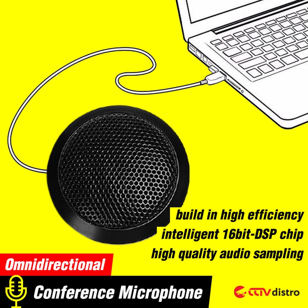 U07 Mic USB Conference Microphone Portable Mikrofon PC Laptop Komputer Condenser Omnidirectional