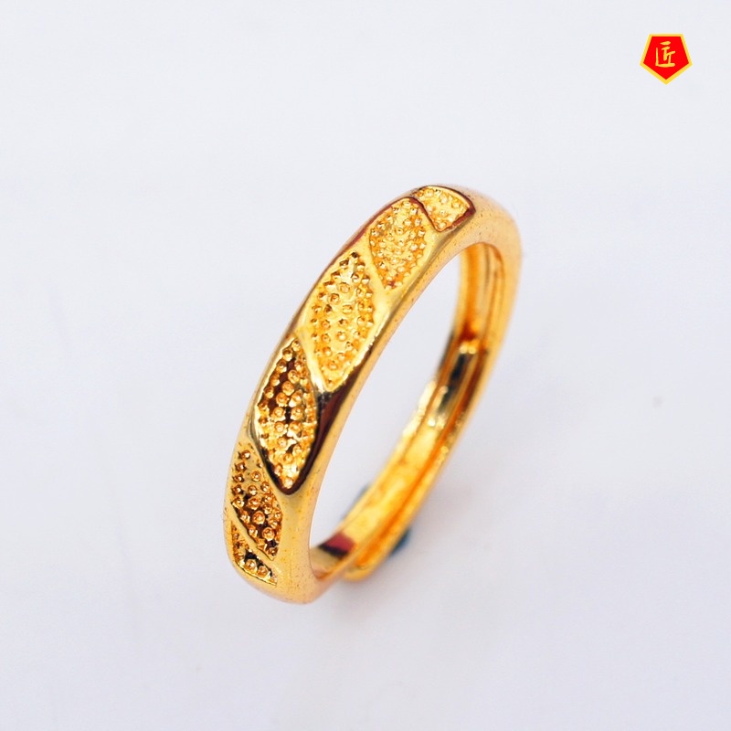 [Ready Stock]Simple Personality Frosted Gold Couple Rings