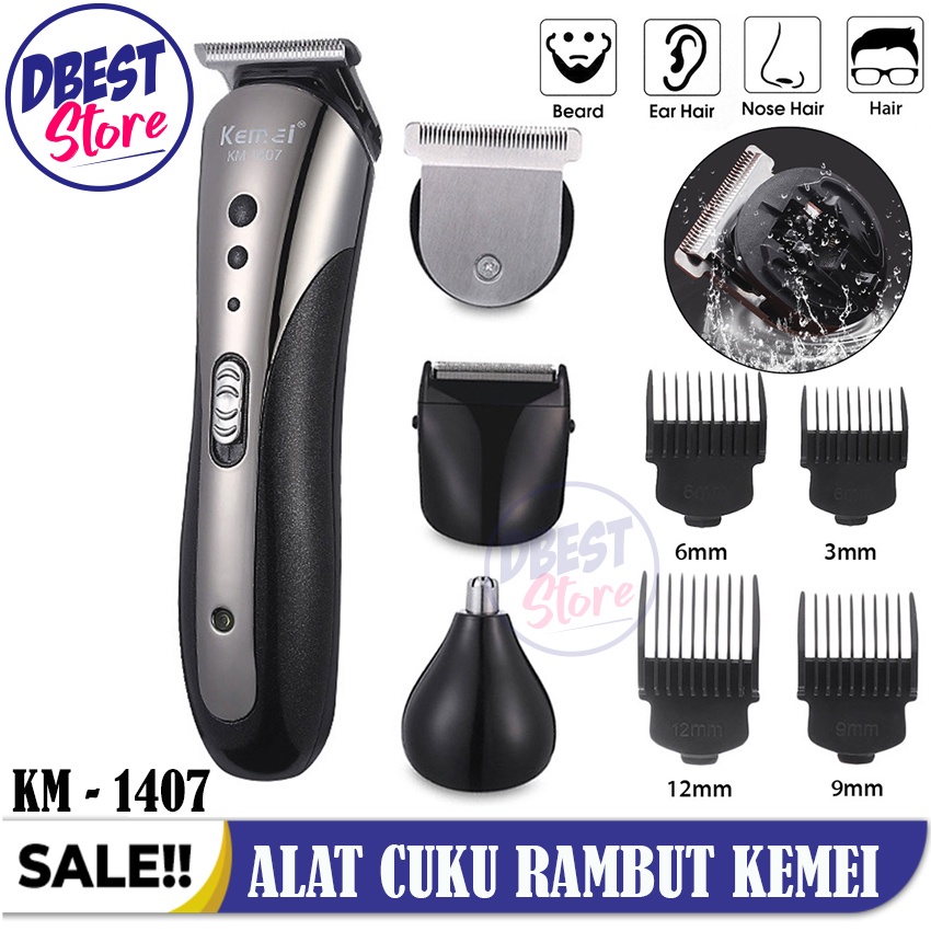 [PROMO]  Alat Cukur KEMEI KM-1418 / KM 1418 3 in 1 Clipper Pencukur Jenggot Bulu Hidung Jambang Multifungsi Setara KM 1419/KM 1407