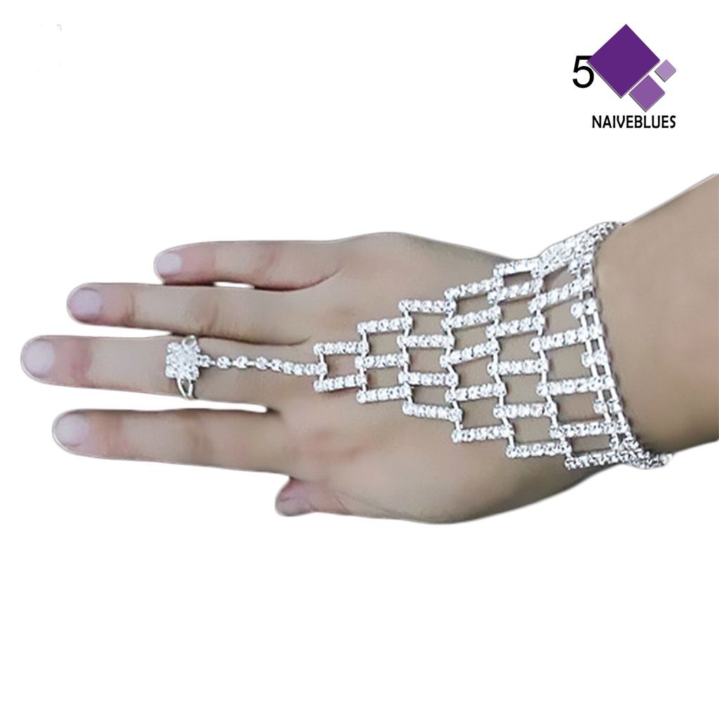 Gelang Harness Cincin Cuff Kristal Berlian Imitasi Untuk Pengantin Pernikahan