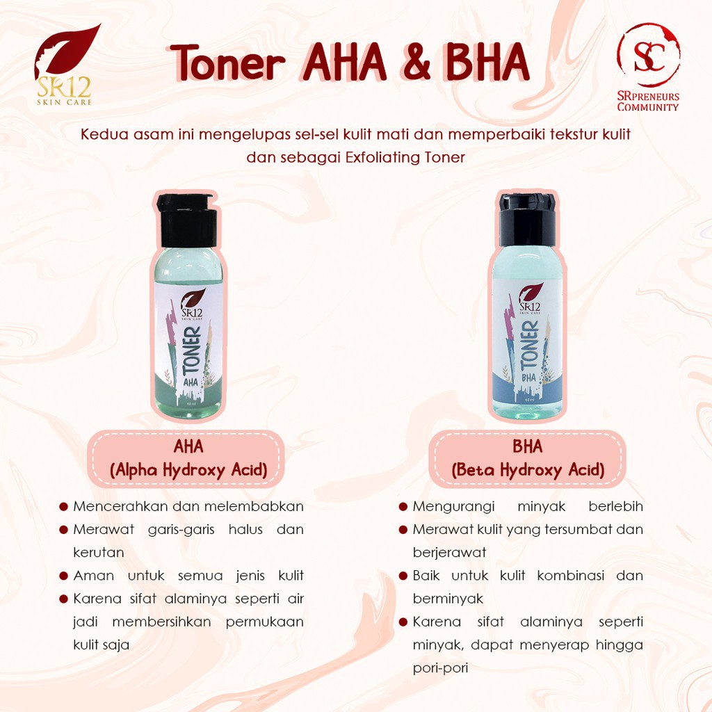 TONER BHA SR12 / EKSFOLIASI EKSFOLIATER KULIT BERUNTUS DAN JERAWAT