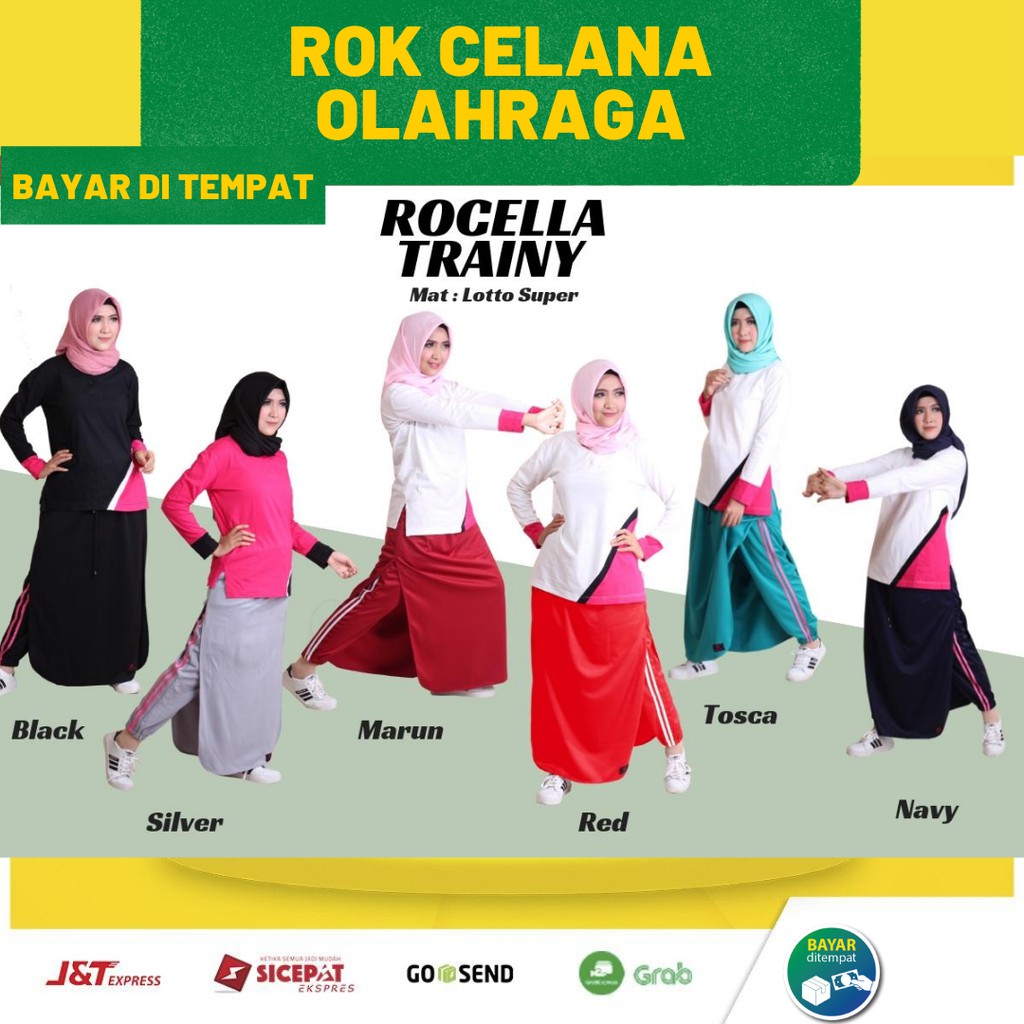 Rocella Rok Celana SPORT, Rok Celana TRAINING Jogger, Rok Celana Olahraga Muslimah, Rok Celana Syari