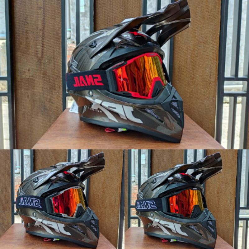 HELM JPX CROSS_SOLID - GUNMETAL GLOSS / SILVER  + GOOGLE SNAIL (ONGKIR 2 KG) HELM JPX TERBARU