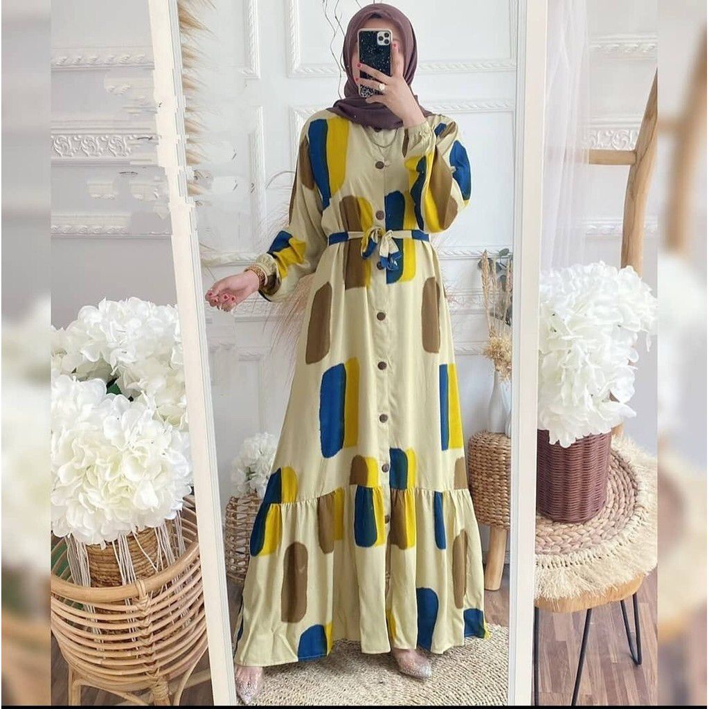 Gamis Rayon Homey Dress Terlaris / Gamis Muslim Syari Motif Terbaru-Artur Dress