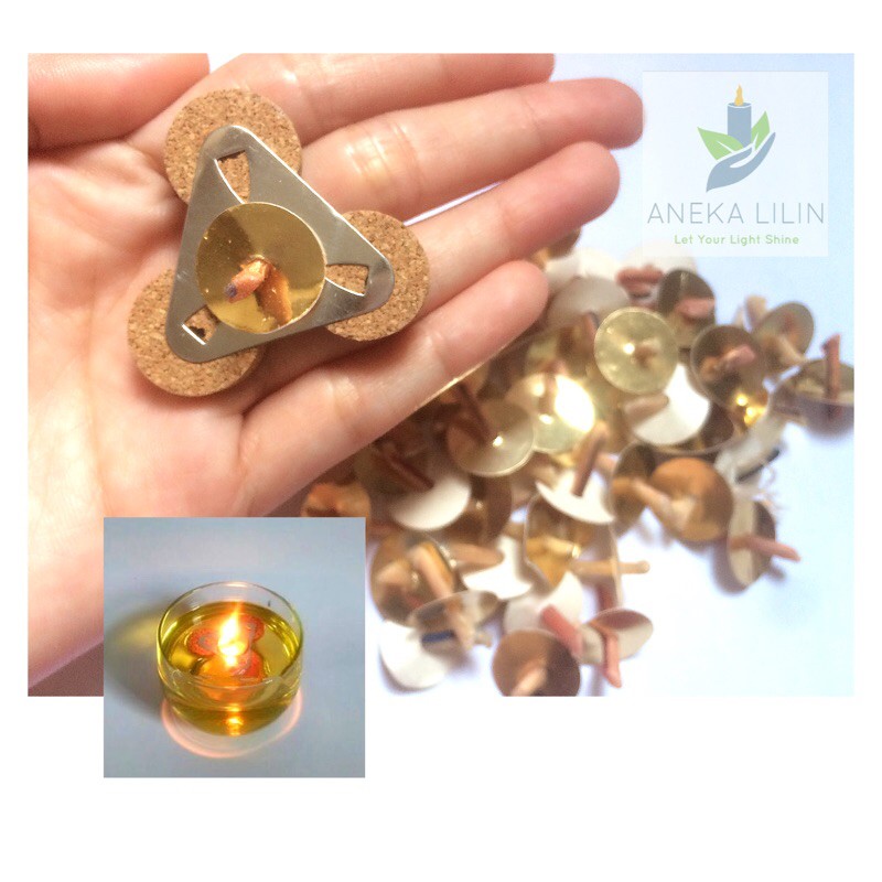 Paket Sumbu Lilin Apung + Pelampung Serbuk Kayu/ Sumbu Lilin Minyak Pelita