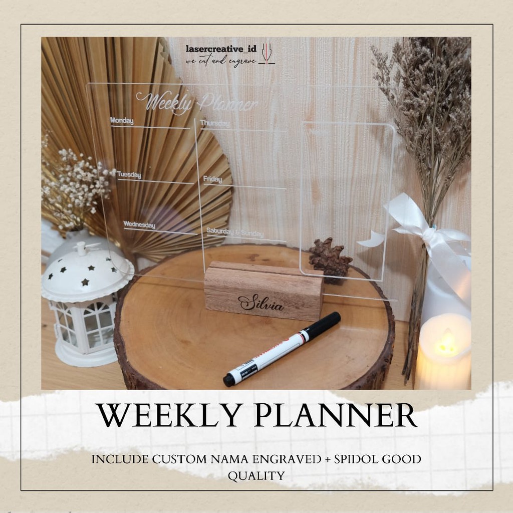 Weekly Planner Acrylic Package