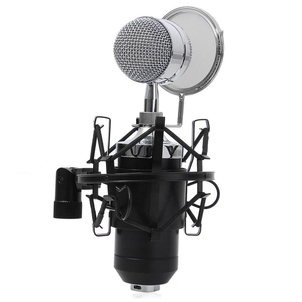 microphone Mikrofon Kondenser dengan mik Shock Proof Mount mic mix - BM-8000