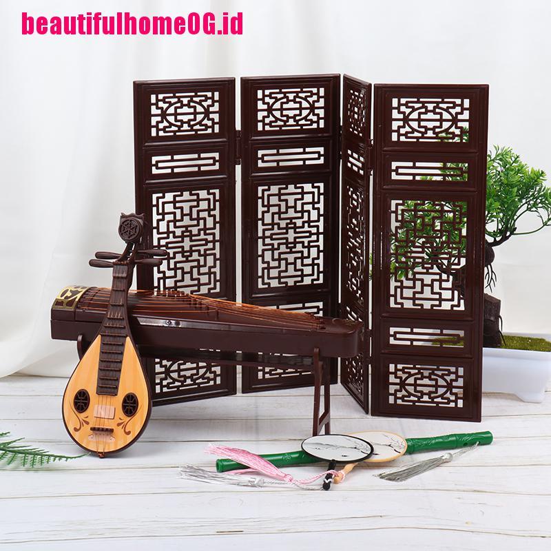 (R1Id &amp; Available) Miniatur Kipas Angin Guzheng Untuk Dekorasi Rumah Boneka