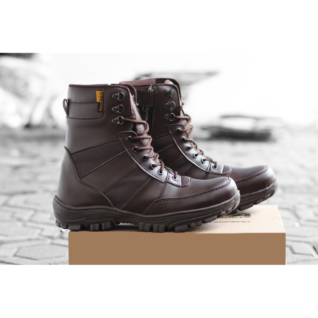 sepatu safety pria Kerja Lapangan Safety Boots DLT Ninja Bikers Boots Ujung Besi Murah Terlaris