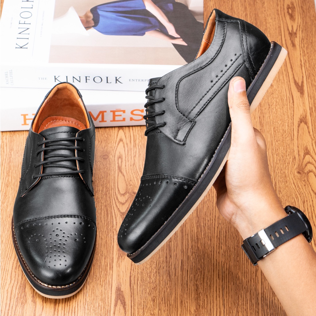 Sepatu Pria Kulit Asli Sepatu Low Boot Formal Kantor Model Tali BD Grup3