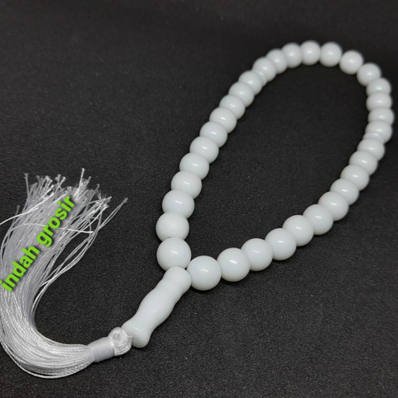 TASBIH BATU GIOK PUTIH 10MM 33BUTIR NATURAL