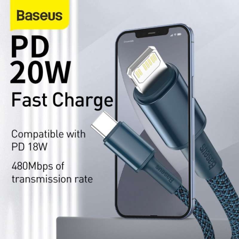 Baseus High Density Kabel iPhone Fast Charging 12 Pro Max C to Lightning Cable 20W