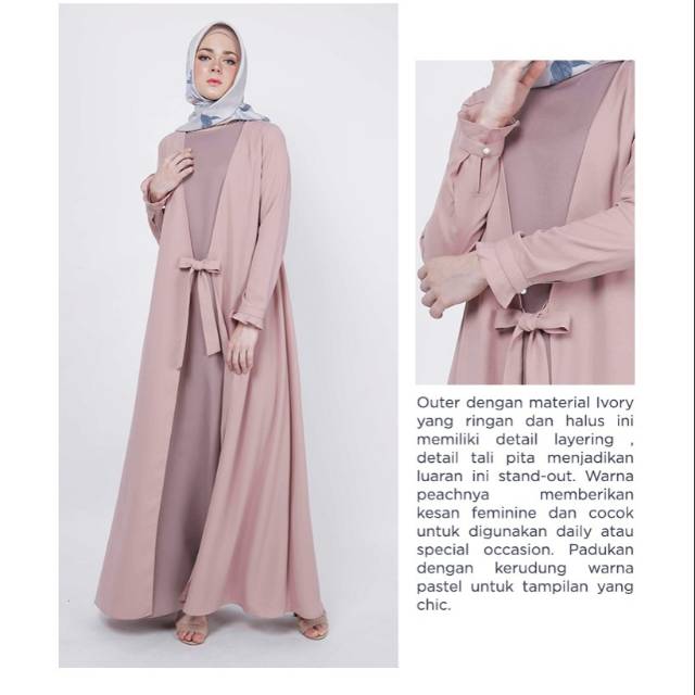 Jual Zoya Kaftan Raisa Satin Silk Payet Gamis Pesta Putih