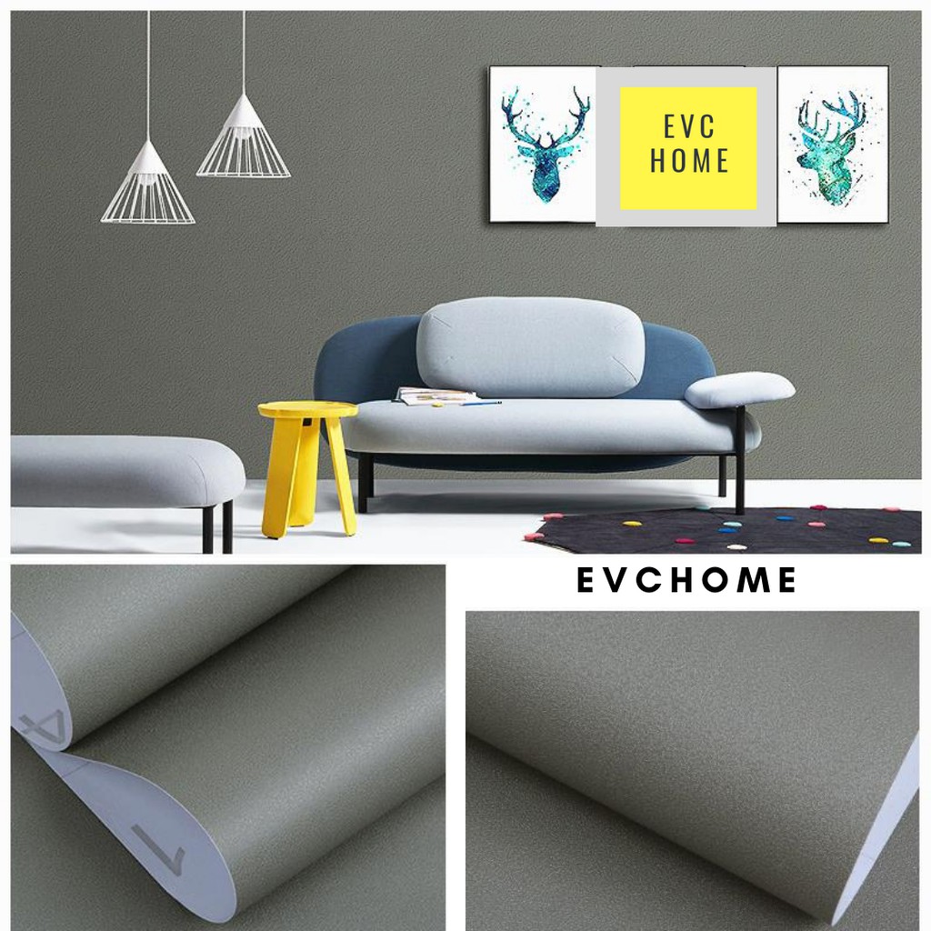 EVCHOME 45CM x 8M WALLPAPER STICKER EMBOS 3D PREMIUM PALE YELLOW/ WALLPAPER DINDING