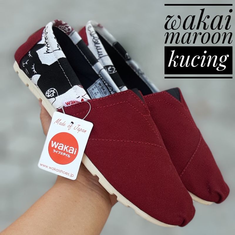 Sepatu WAKAI kasual slip on pria wanita GRADE ORI