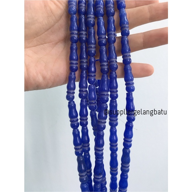 bahan ujung kepala tasbih BIRU aksesoris muslim tasbeh batu craft akik