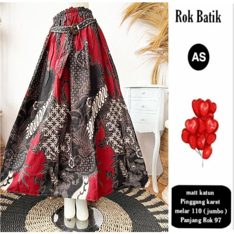 Rok Katun Motif Batik Wanita Remaja Dewasa Panjang Jumbo Fashion Muslim Kekinian Terbaru Pekalongan-11.