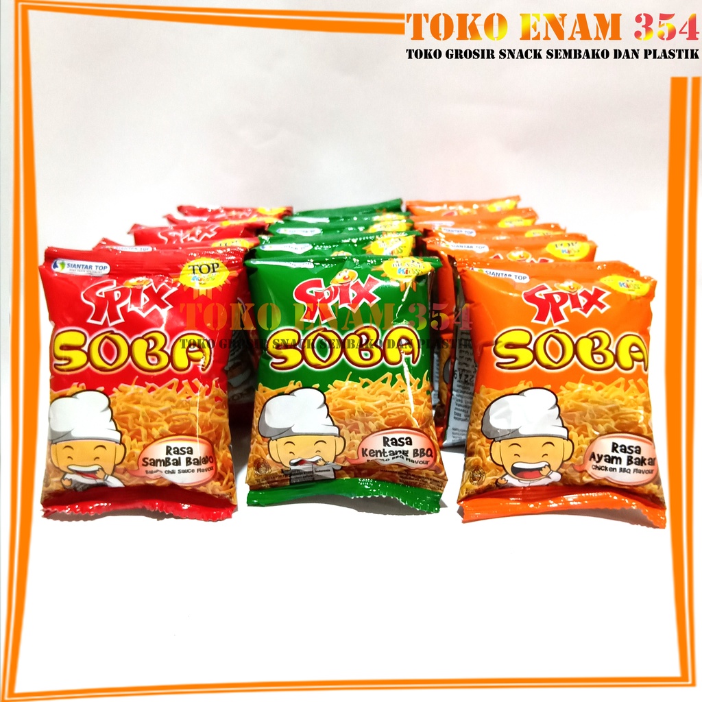 

Snack Mie Spix Soba Isi 16g x 10 Pcs Per Renceng