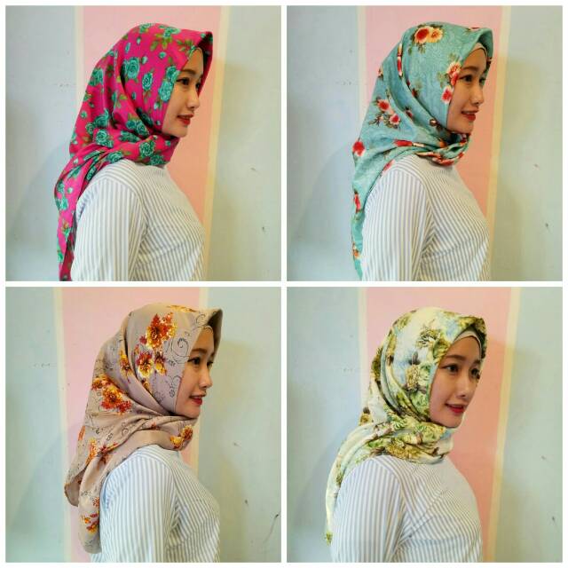 GYNDA MAXMARA RANDOM MOTIF - Segiempat maxmara square hijab jilbab grosir termurah ter best seller