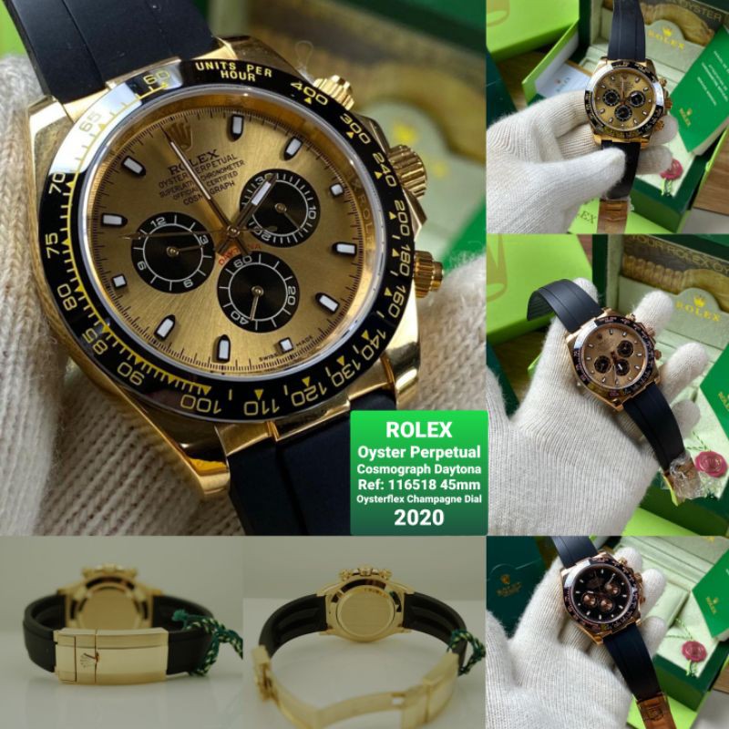 Jam Tangan Pria ROLEX Cosmograph Daytona 116518LN 44mm Oysterflex Automatic Super