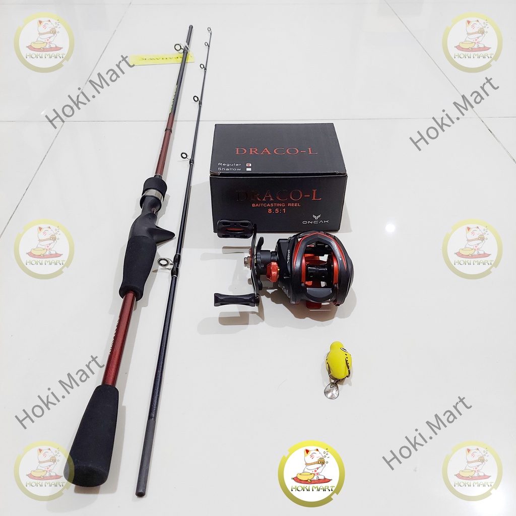 joran set seahawk + draco L ( bait casting / bc ) free soft frog