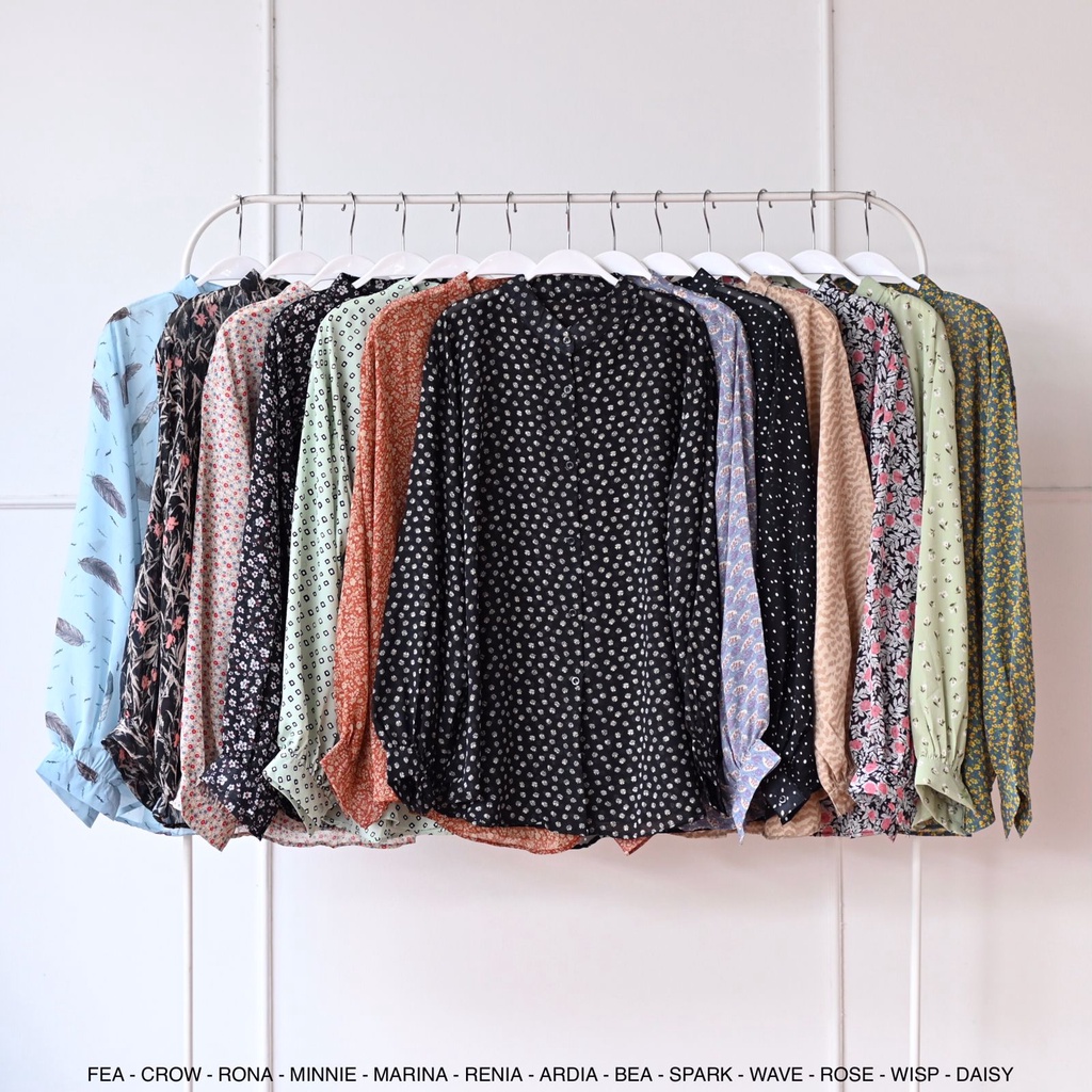 Kemeja Wanita Jumbo Motif DMR ELLA Shirt Busui Bigsize Besar Kantor Kerja Lengan Panjang Korea Kekinian Perempuan Muslimah Remaja Grosir BTS