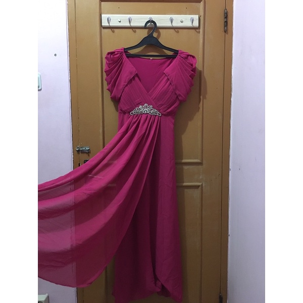Baju Pesta Gaun Wanita Party Long Dress Pink