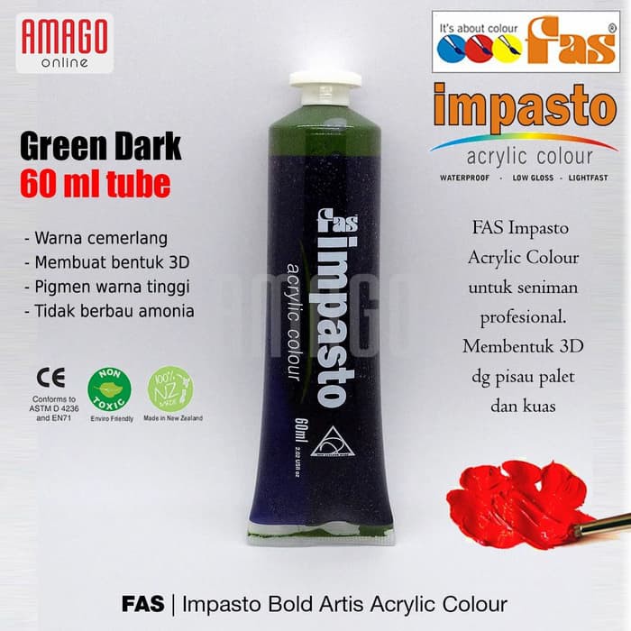 FAS - IMPASTO ACRYLIC PROFESSIONAL PAINT - 60 ml - GREEN DARK