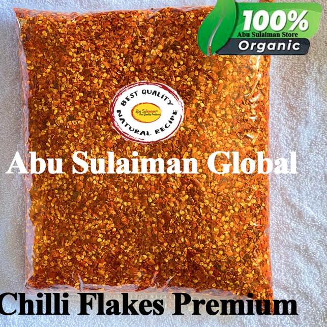 

Terlaris Chili Flakes 1 KG / Cabe Giling Kasar / Chilli Flakes / Cabe Pilihan Abu Sulaiman 1 KG