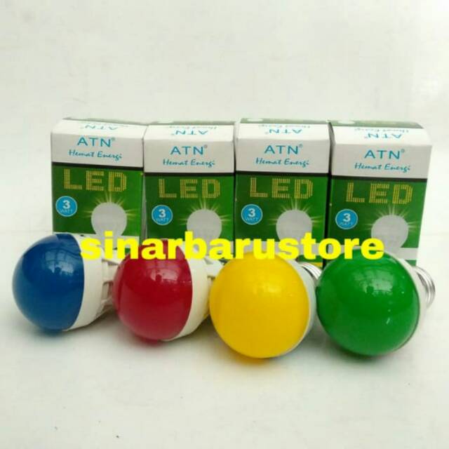 LAMPU BOHLAM LED WARNA 3 WATT  ATN MURAH