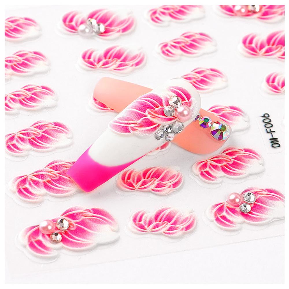 AUGUSTINA Agustina Dekorasi Nail Art Ultra-Tipis Tahan Air Tiga Dimensi Relief Manicure Decals