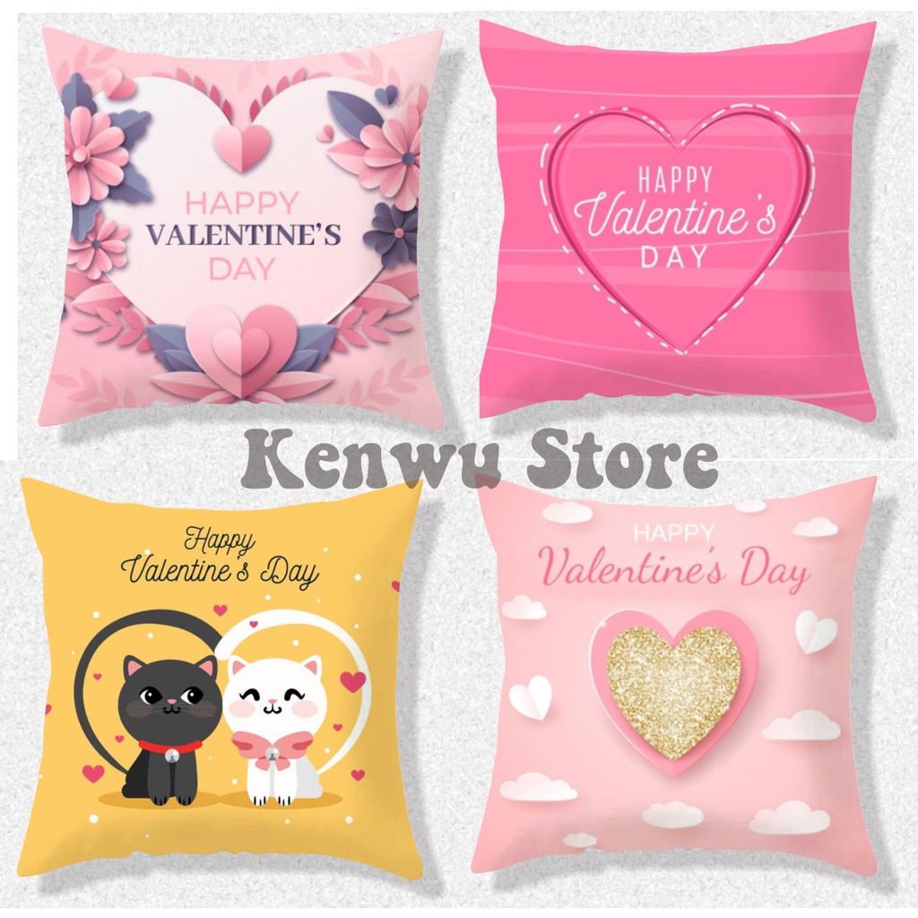 Bantal Valentine 30x30 cm Part 2 #VL 011-020 / Kado Valentine / Bantal Kado / Kado Hari Kasih Sayang / Bantal Souvenir / Bantal Sofa