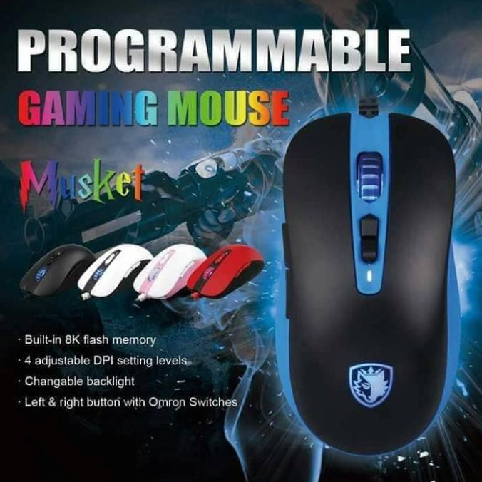 Sades MUSKET Mouse Gaming Macro lampu RGB _Paling diminati