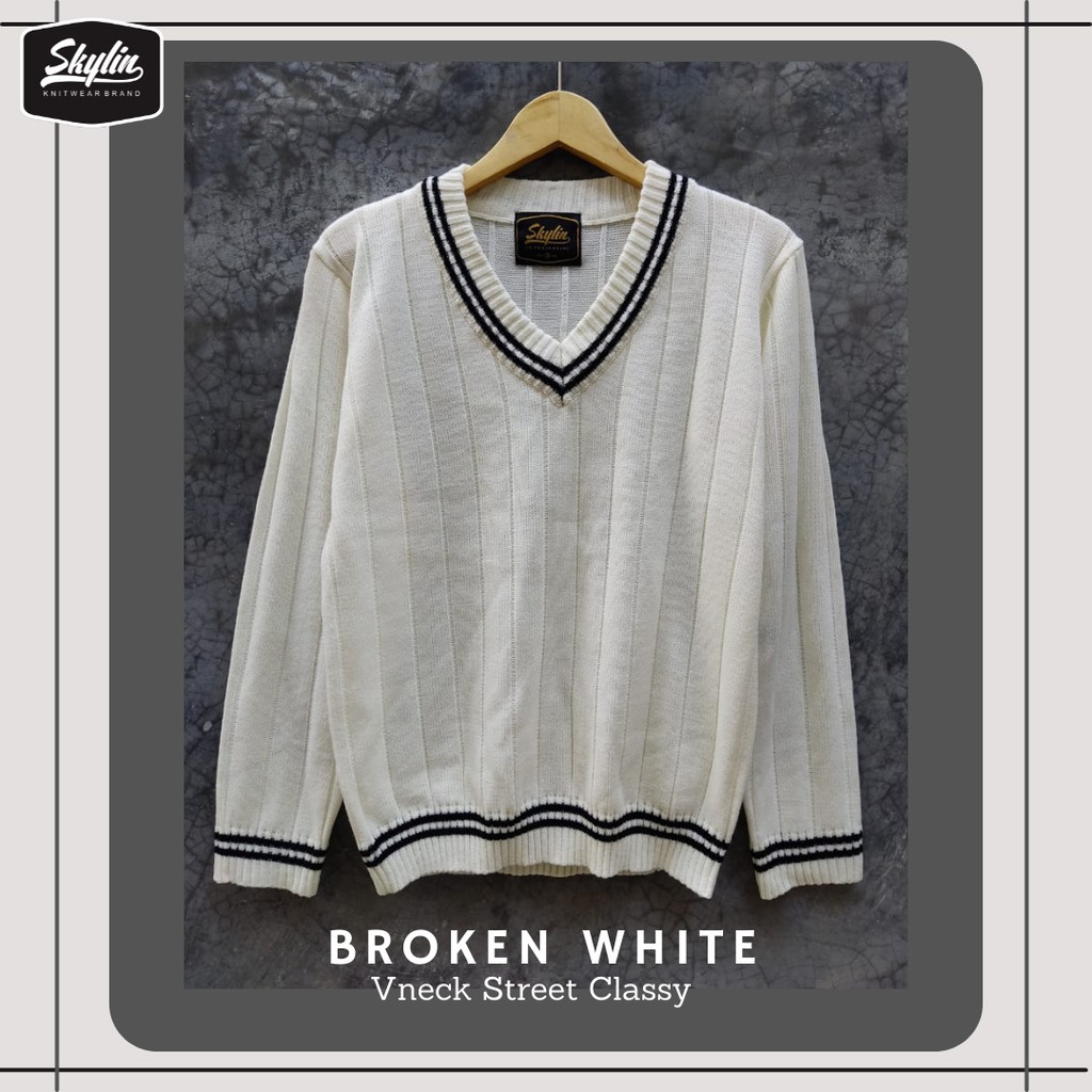 Vneck Classy Long sleeve SKYLIN - Sweater Vneck Pria Wanita Premium