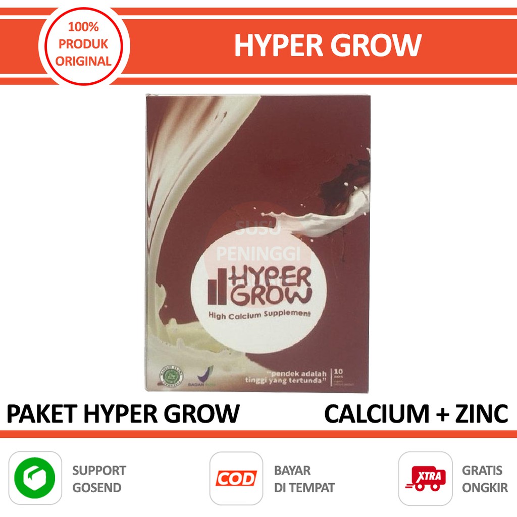 

Hypergrow Original / Hyper Grow Peninggi Badan Suplemen Kalsium Terbaik - SusuPeninggiBadan