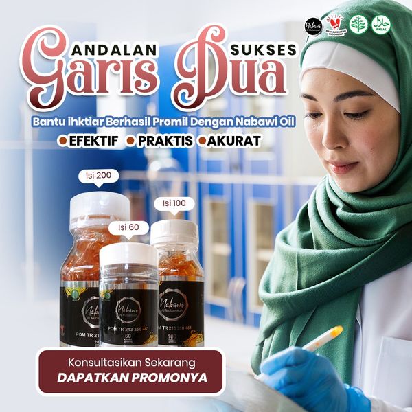 Nabawi Oil Promil ASli untuk  Suami Istri - Nabawi Promil Original Isi 60 Kapsul Nabawi Oil Almubaro