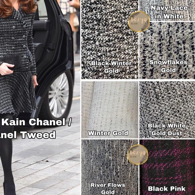 ✺ Kain Tweed /Kain Chanel / Linen Fancy / Tweed / Tweed Import / Kain Wool Rajut Acrylic Bahan Blaze
