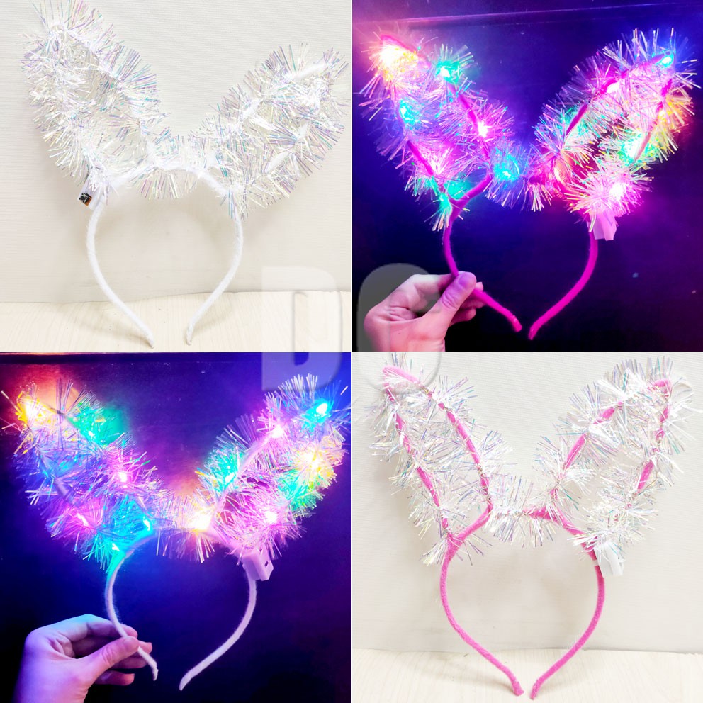 Bando Kelinci LED RANDOM Bando Telinga Kelinci Lampu Menyala Bunny Headband