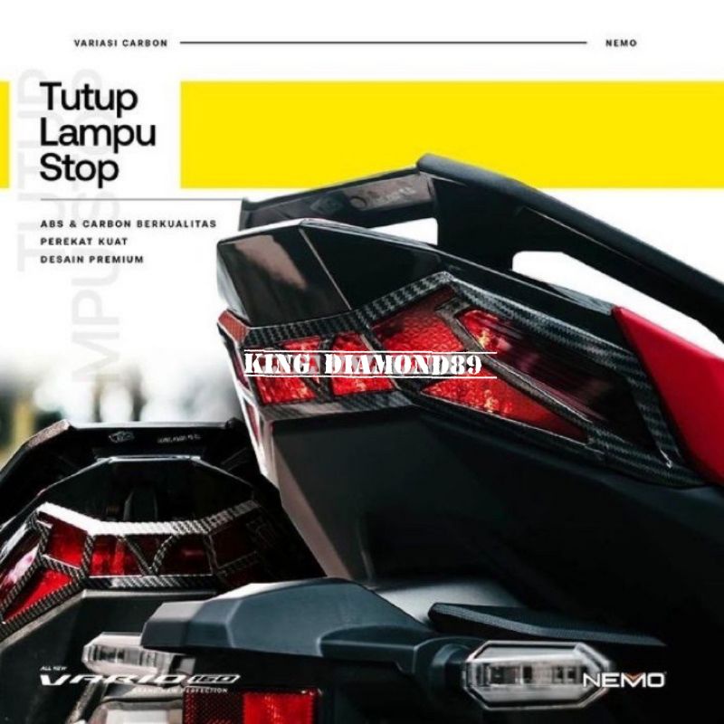 Cover Body Honda New Vario 160/Karbon Nemo full set tersedia cover knalpot/cover radiator/cover lampu atas/ cover sen depan/cover filter hawa/cover cvt/cover moncong knalpot/cover body kiri kanan/cover lampu stop belakang/ BEST QUALITY Original NEMO