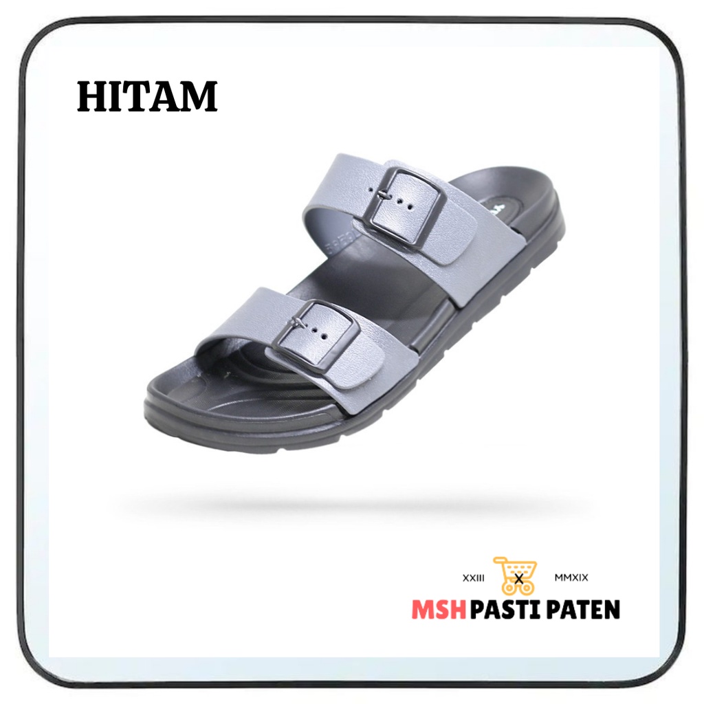 Sandal selop gesper ban 2 bahan karet merk yumeida gt 7122 original size 38-43