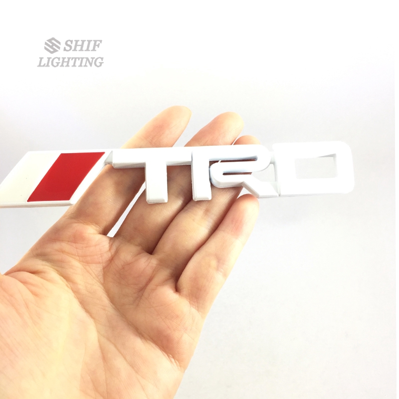 1Pc Stiker Emblem / Badge Motif Tulisan TRD Bahan Metal untuk Mobil Toyota